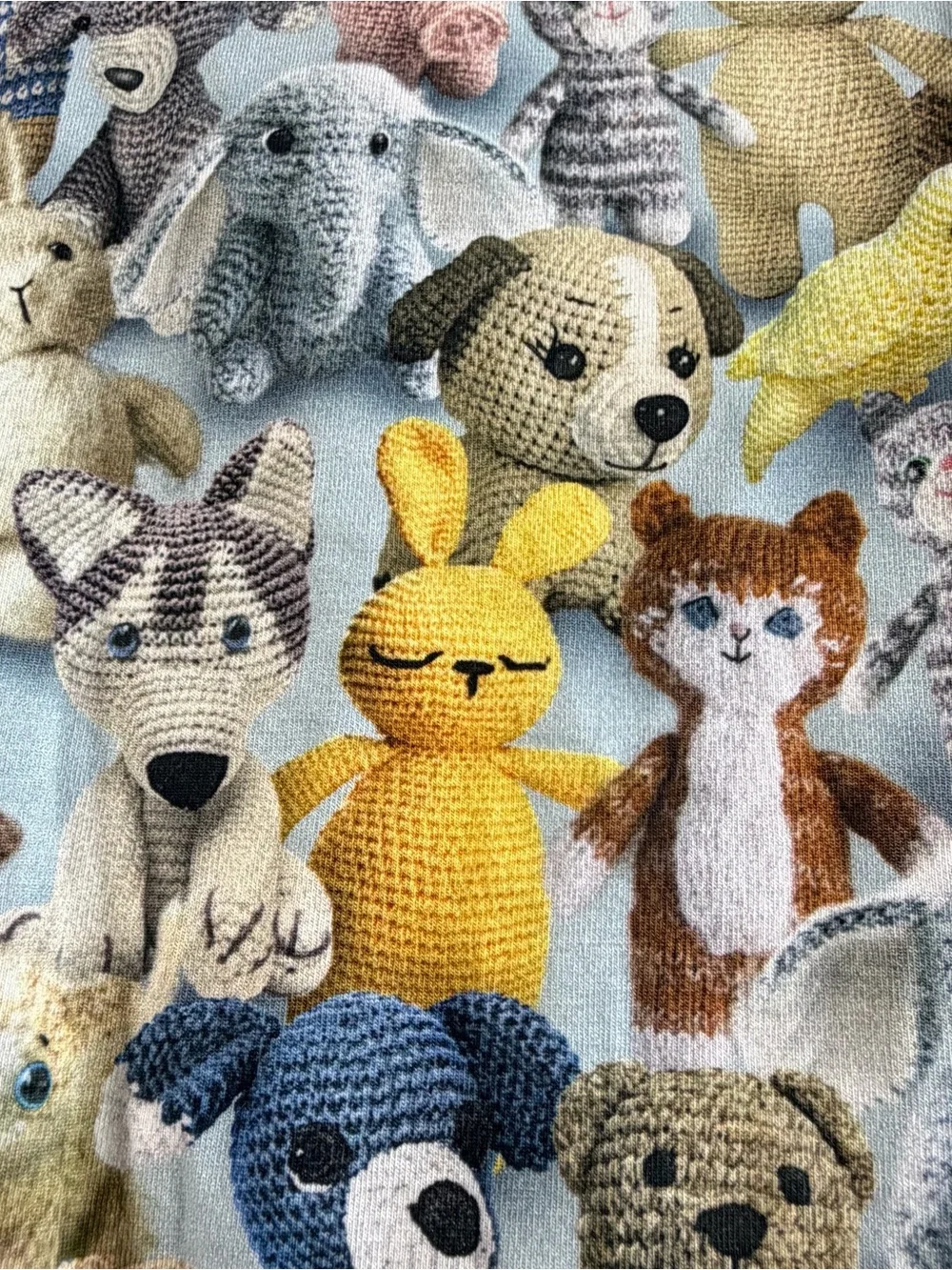 Molo Long-Sleeve Baby Romper All-Over Crochet Cute Animals 9 Months Organic NWT